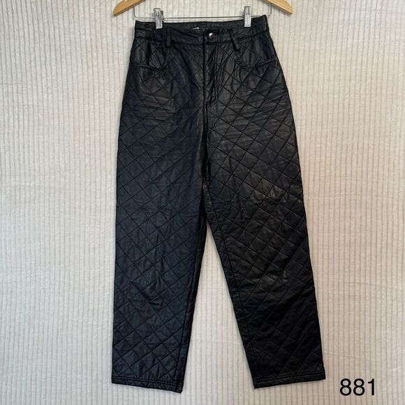 Zara Pants - Zara Women's Black Quilted Pants Size XS Faux Leather NWOT
